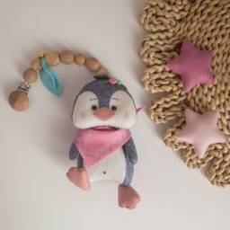 Baby Stroller Toy, Stroller Accessories, Penguin Pram Car Seat Toy Hanging, Rattle, Hanging Lanyard