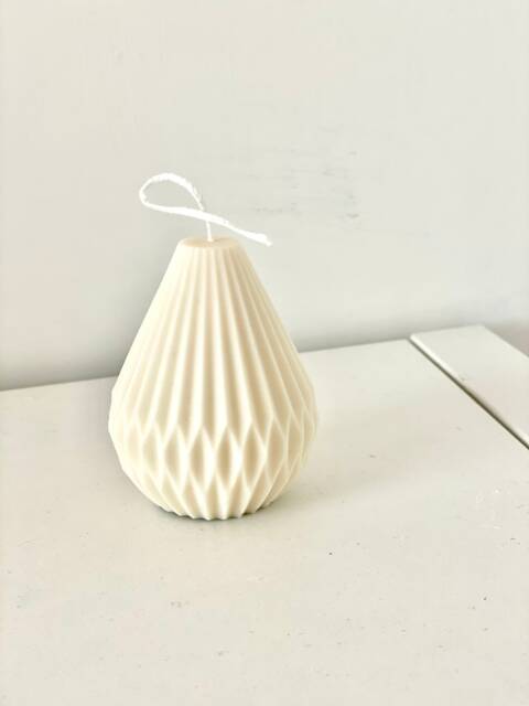 Origami Pear Soy Candle Hand Poured Geometric Candle - image 1