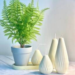 Origami Pear Soy Candle Hand Poured Geometric Candle - thumbnail 2