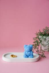 Teddy Bear Holding Heart Soy Wax Candle Handmade Home Decor