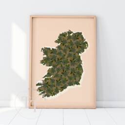 Irish Poster - Map Of Ireland Print Travel Green Flower Modern Wall Decor Dublin Poster Coordinates -Travel Gift - thumbnail 3