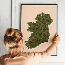Irish Poster - Map Of Ireland Print Travel Green Flower Modern Wall Decor Dublin Poster Coordinates -Travel Gift - thumbnail 2