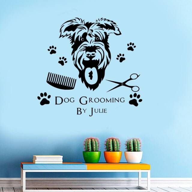 Personalised Dog Grooming Wall Sticker Art Decal Transfer Pet Grooming Quote - image 1
