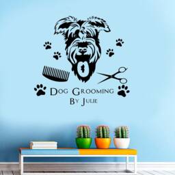 Personalised Dog Grooming Wall Sticker Art Decal Transfer Pet Grooming Quote - thumbnail 1