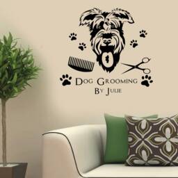 Personalised Dog Grooming Wall Sticker Art Decal Transfer Pet Grooming Quote - thumbnail 3