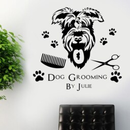 Personalised Dog Grooming Wall Sticker Art Decal Transfer Pet Grooming Quote - thumbnail 2