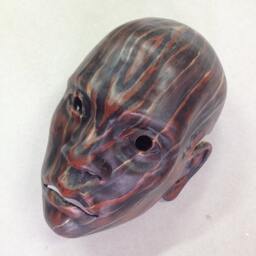 Hand Painted Fiberglass Masquerade Mask Exotic Hunter, Carnival Accessory - thumbnail 3
