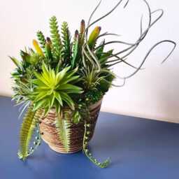 Faux Succulent Centerpiece Bohemian Retro Ceramic Pottery, Luxury Home Decor Planter - thumbnail 2
