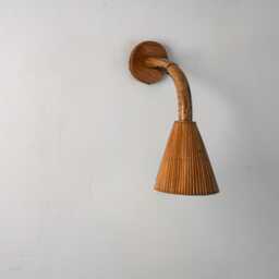 Cone 02 Wall Lamp, Mid-Modern Style, Sconce, Organic Rattan, Downward Lighting - thumbnail 2