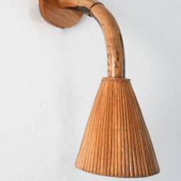 Cone 02 Wall Lamp, Mid-Modern Style, Sconce, Organic Rattan, Downward Lighting - thumbnail 3