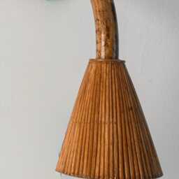 Cone 02 Wall Lamp, Mid-Modern Style, Sconce, Organic Rattan, Downward Lighting - thumbnail 4