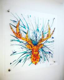 stag Head Acrylic Wall Art Modern Geometric Sculpture By Ben Ashford - thumbnail 1