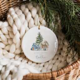 Baby Boy's First Christmas Bauble Personalised Ceramic Ornament