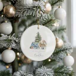 Baby Boy's First Christmas Bauble Personalised Ceramic Ornament - thumbnail 2