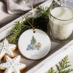 Baby Boy's First Christmas Bauble Personalised Ceramic Ornament - thumbnail 4