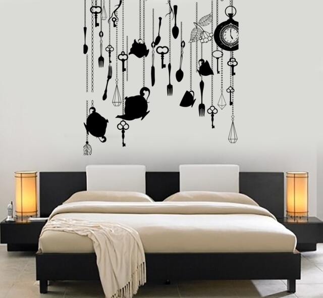 Wall Art Mural Romantic Bedroom Clocks & Keys Fantasy Amazing Decor 1493Dz - image 1