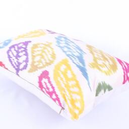 Ikat Silk Velvet Pillow 16x24 - Handmade Boho Cushion Cover Turkish Home Decor Accent - thumbnail 3