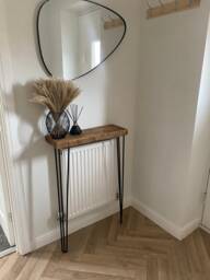 Hand-Made Rustic Console Table With Black Three Pin Hairpin Legs. - Hallway/Radiator Cover Hallway Table
