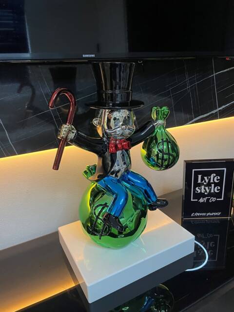 Mr. Monops Chrome Sculpture, Alec Monopoly Inspired Pop Art - image 1
