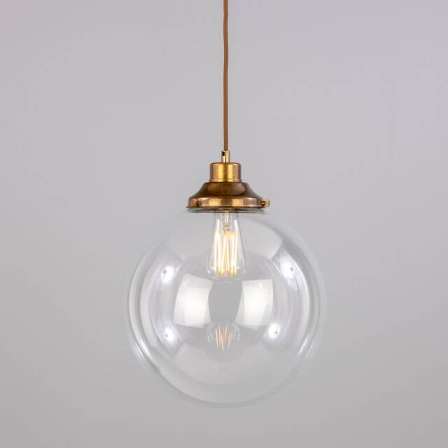 Virginia Clear Glass Globe Pendant Light 13.75'' Ip20 - image 1