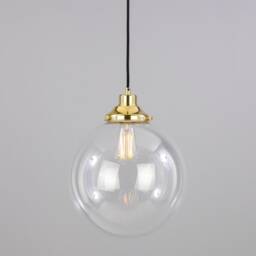 Virginia Clear Glass Globe Pendant Light 13.75'' Ip20 - thumbnail 3