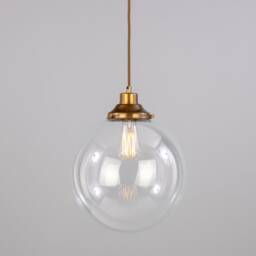 Virginia Clear Glass Globe Pendant Light 13.75'' Ip20