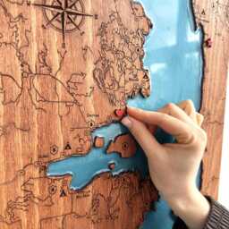 Custom Family Lake Map, House Owner Gift, Modern Cabin Decor - thumbnail 3