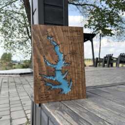 Custom Family Lake Map, House Owner Gift, Modern Cabin Decor - thumbnail 2
