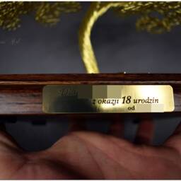 Wire Bonsai Tree - Copper Seven Wedding Anniversary Engraved Dedication Indoor Tree- Miniature - thumbnail 3