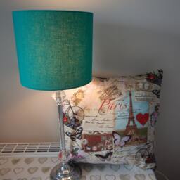 Teal Cotton Lampshade Table Lamp Or Ceiling Light - thumbnail 4