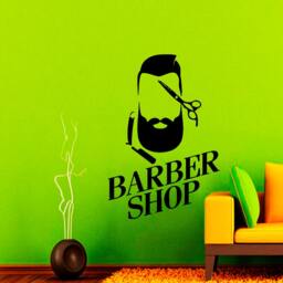 Wall Decals Barber Shop Hipster Decal Vinyl Sticker Home Beauty Hairdressing Salon Face Art Decor Murals Interior Na334 - thumbnail 1