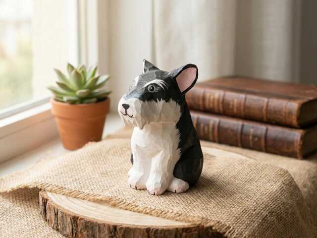 Handamde Wooden Dog Figurine, Minimalist Style Ornament, Home Decor Gift For Pet Lovers - image 1