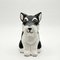 Handamde Wooden Dog Figurine, Minimalist Style Ornament, Home Decor Gift For Pet Lovers - thumbnail 3