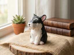Handamde Wooden Dog Figurine, Minimalist Style Ornament, Home Decor Gift For Pet Lovers - thumbnail 1