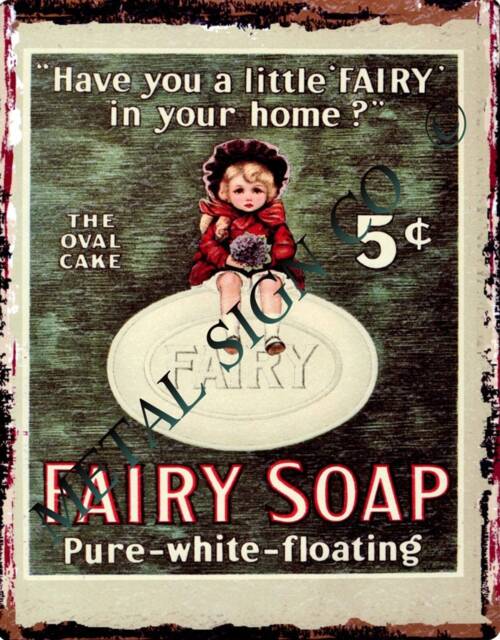 Fairy Soap Metal Sign Vintage Style Wall Art