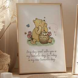 2x Winnie The Pooh Nursery Prints, Wall Art, Bear Baby Child Kids Decor, Girl Eeyore & Piglet Posters - thumbnail 3
