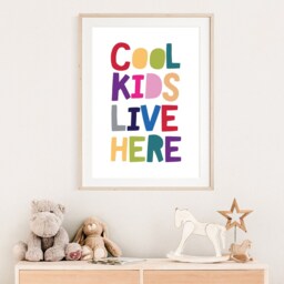 Cool Kids Live Here Prints, Rainbow Wall Art, Playroom Boys Nursery Girls Quotes - thumbnail 2