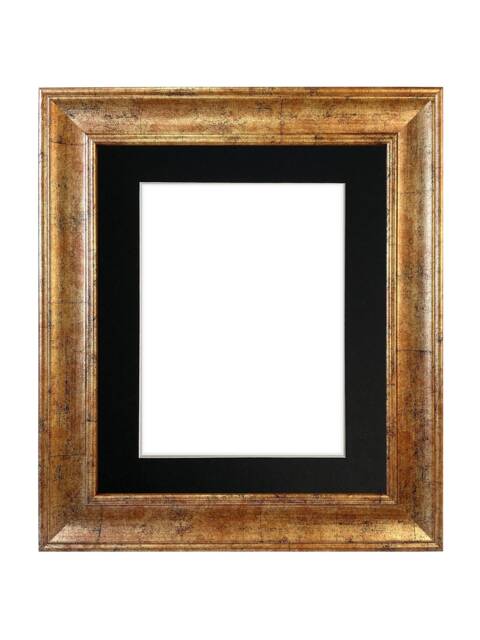 Scandi Antique Gold Photo Frame With Black Mount - image 1