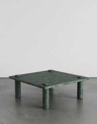 Square Green Marble Coffee Table, Boho Chic Living Room Decor