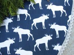 Christmas Moose Tree Skirt Decor Holiday Scandinavian Ornament Deer Swedish Gift