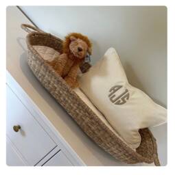 "Monogram Custom Cushion, Personalised Name Initials Embroidered Bolster Cushion 12"" X 20"