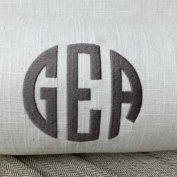"Monogram Custom Cushion, Personalised Name Initials Embroidered Bolster Cushion 12"" X 20" - thumbnail 4