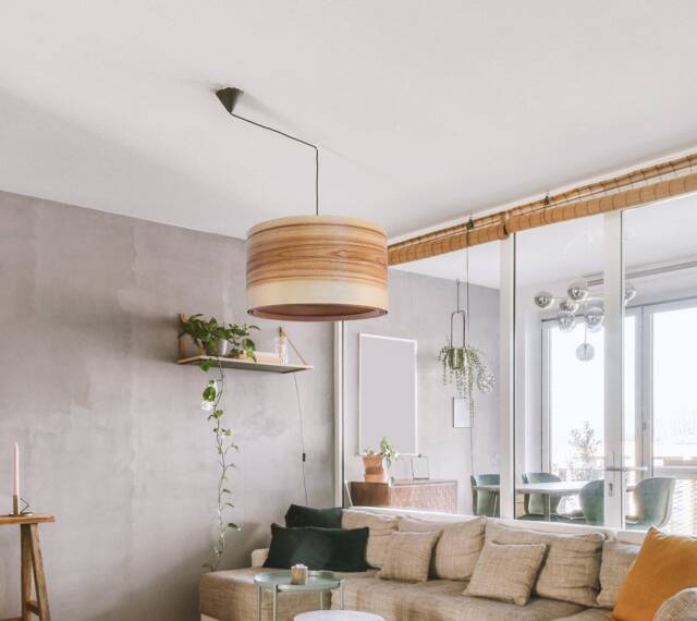 Olive Wood Pendant Lamp For Dining Room, Farmhouse Chandelier Lighting, Unique Wooden Hanging - image 1
