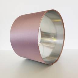 Light Pink Lampshade in Satin With Silver Lining, Large Plain Ceiling Lightshade - thumbnail 2