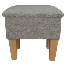 Handmade Mink Teddy Dressing Table Storage Stool - Borg Fleece Style Fabric British Bespoke Made - thumbnail 3