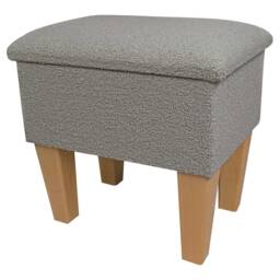 Handmade Mink Teddy Dressing Table Storage Stool - Borg Fleece Style Fabric British Bespoke Made