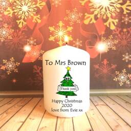 Personalised Christmas 2020 Candle Thank You Gift Teacher Colleague Staff Friend Family Sister Auntie Choice Of 5 Designs - thumbnail 4