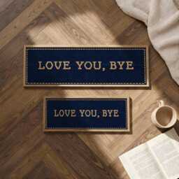 Love You Bye Wall Art Above Door Sign, Hallway Decor, Modern Typography Print, Unique Home Decor Gift, Cross Stitched, Poster - thumbnail 3