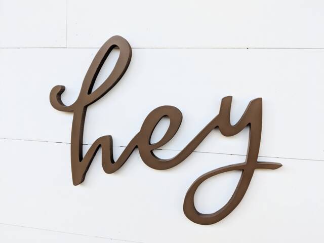 Hey Wood Sign Entryway Welcome Wall Decor - Door Hanger Porch Sign - image 1