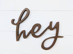 Hey Wood Sign Entryway Welcome Wall Decor - Door Hanger Porch Sign - thumbnail 1